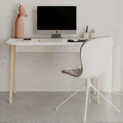 Scrivanie > Dmora Scrivania No beige e bianca 120x60cm - Alpone Bianco, Beige