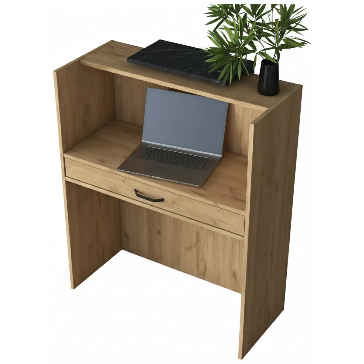 Scrivanie > Dmora Scrivania No noce 90x40cm con 1 cassetto - Mappano Marrone Noce