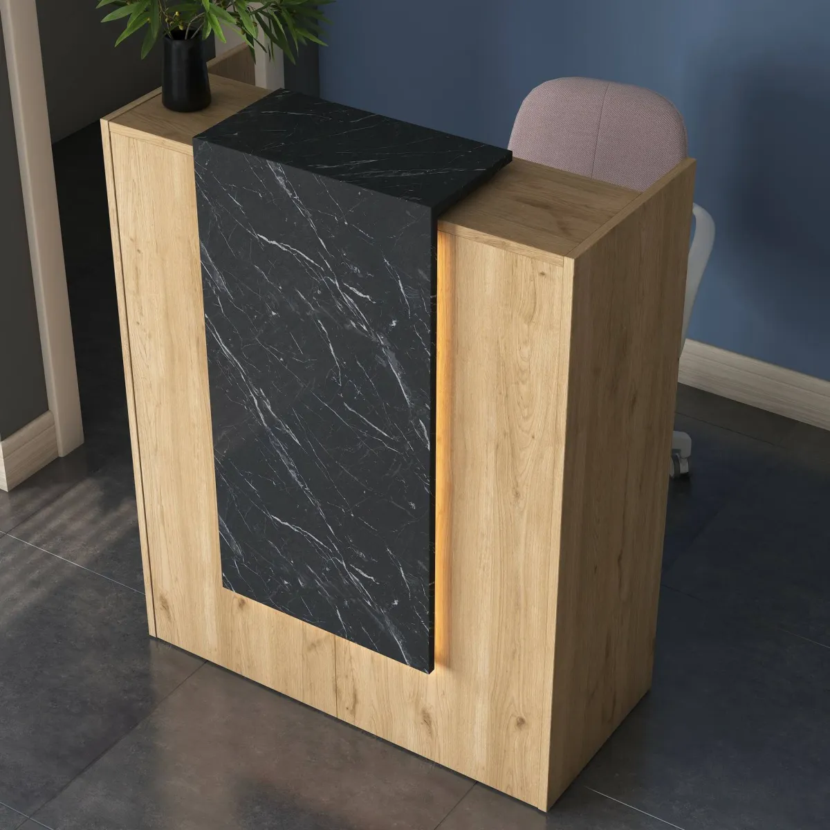Scrivanie > Dmora Scrivania No noce 90x40cm con 1 cassetto - Mappano Marrone Noce