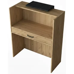 Scrivanie > Dmora Scrivania No noce 90x40cm con 1 cassetto - Mappano Marrone Noce