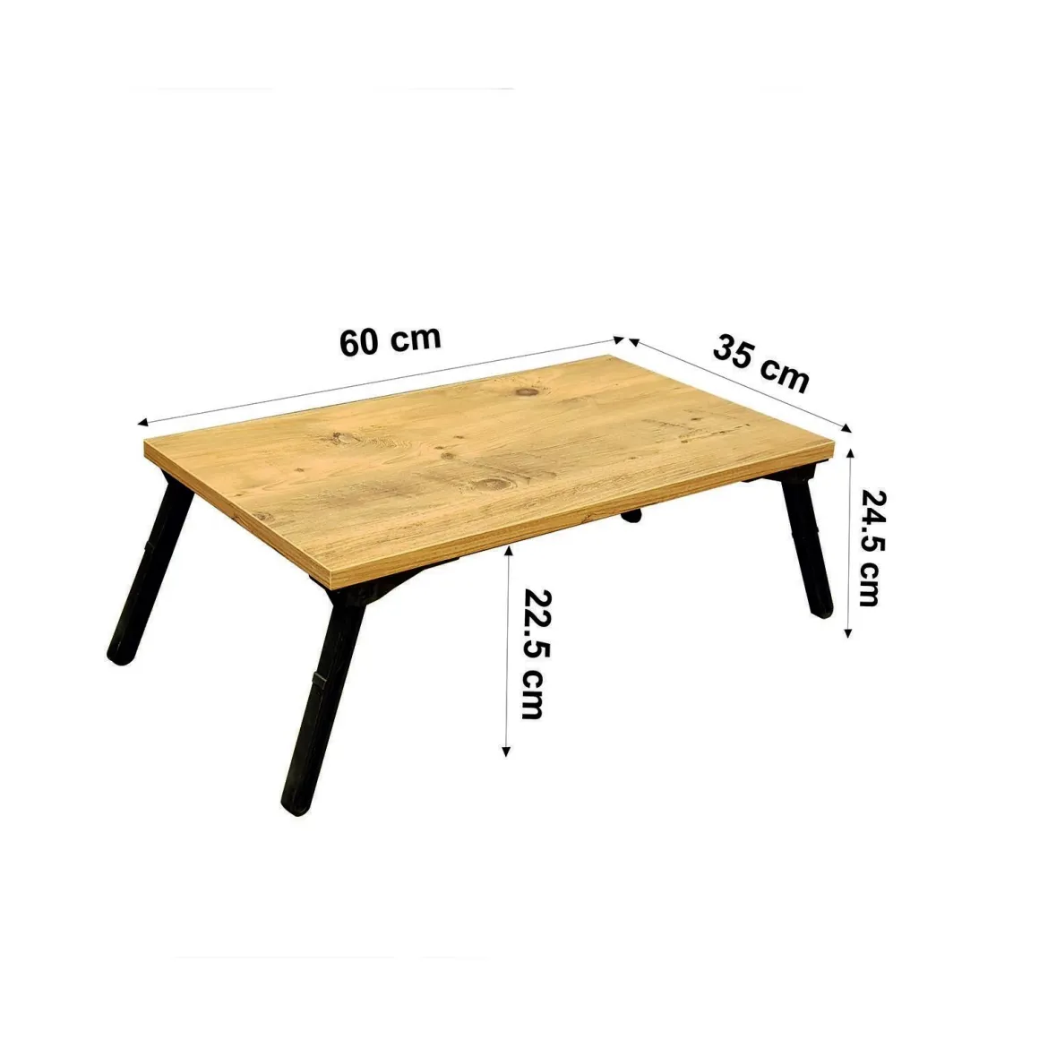 Scrivania No quercia e nera 60x35cm con supporto computer - Cusio