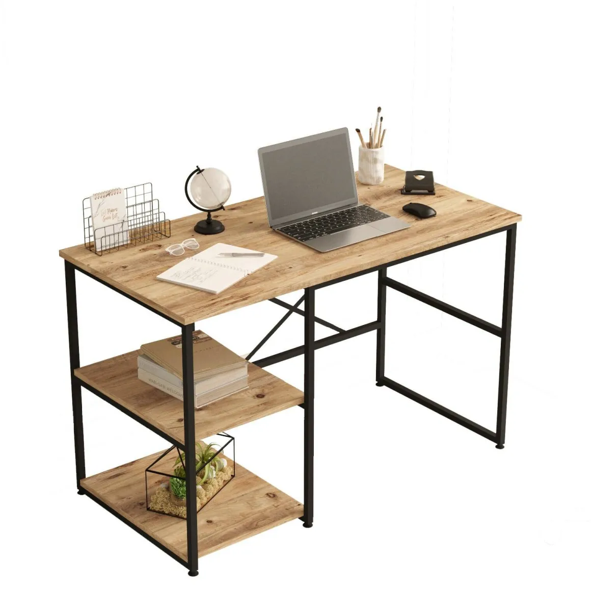 Scrivania No quercia 120x60cm con libreria - Giusto