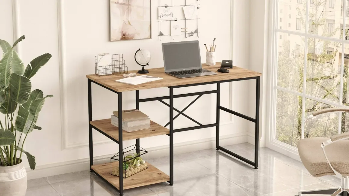 Scrivania No quercia 120x60cm con libreria - Giusto