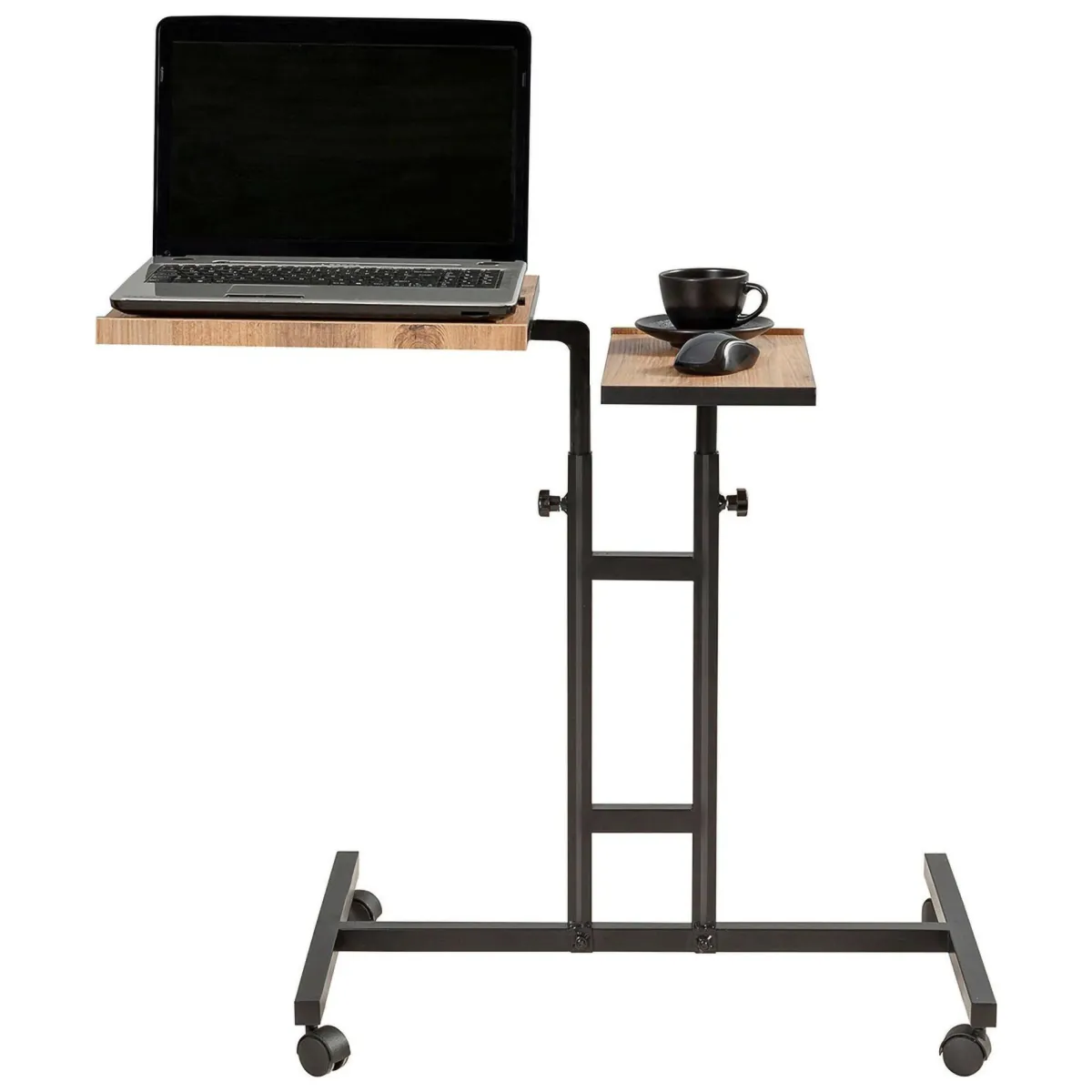 Scrivanie > Dmora Scrivania quercia e nera 67x45cm con supporto computer - Cairoli Nero, Marrone Quercia