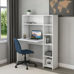 Scrivania studio bianca 113x40cm con libreria - Arapaho