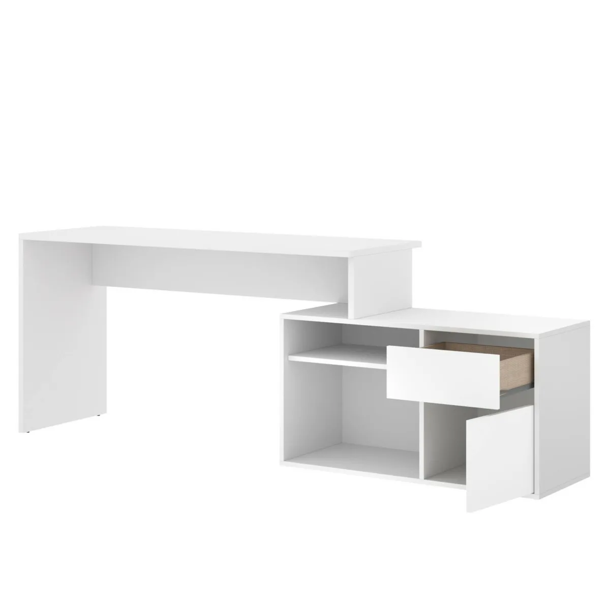 Ufficio|Camera Da Letto > Dmora Scrivania ufficio bianca 139x92cm con 1 cassetto - Andor Bianco