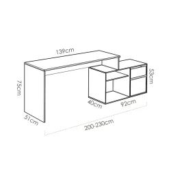 Ufficio|Camera Da Letto > Dmora Scrivania ufficio bianca 139x92cm con 1 cassetto - Andor Bianco