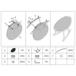 Sedie > Dmora Sedia 2 Sedie a Dondolo, Adatto per Indoor/outdoor, Materiale Struttura in Plastica - Phunt Arancione