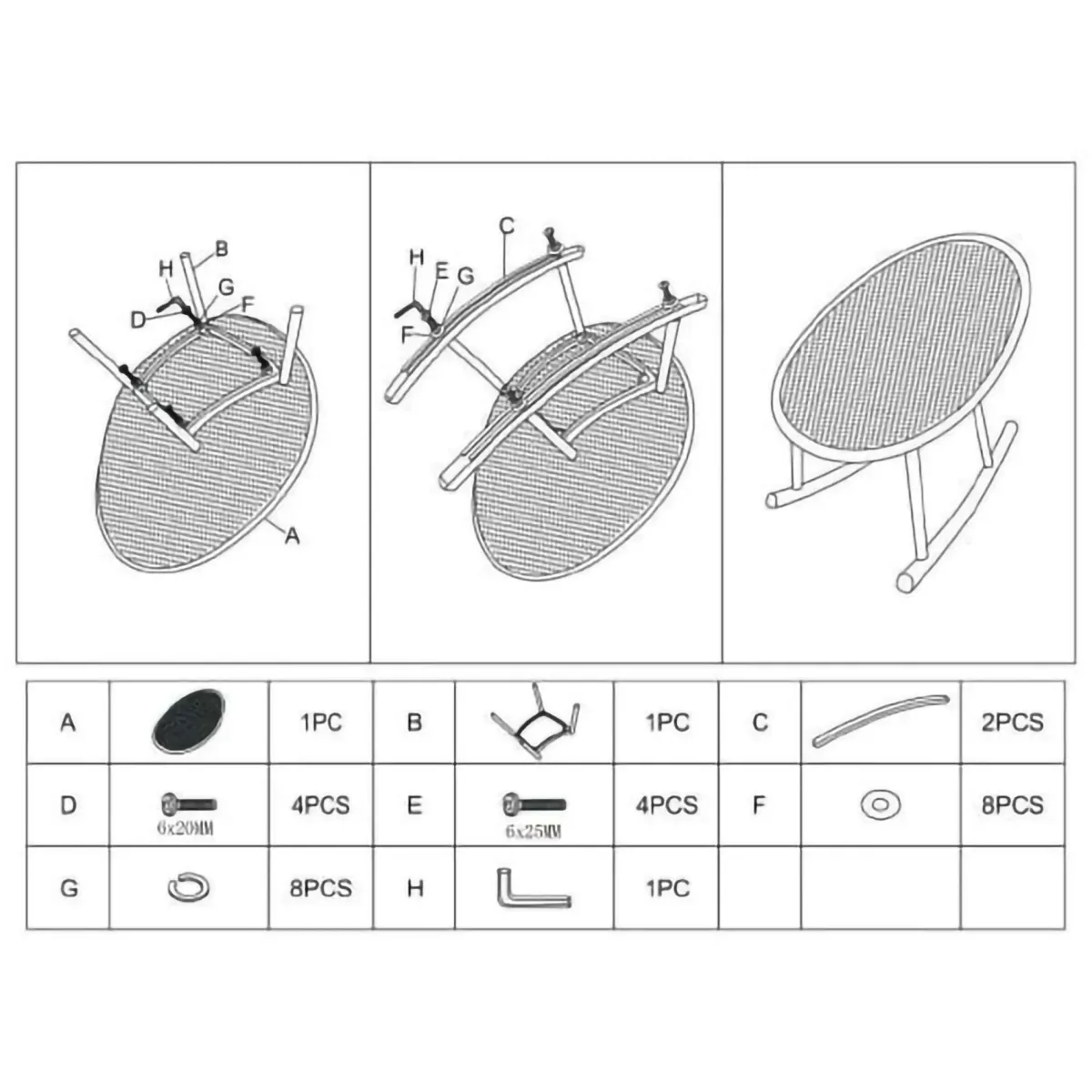 Sedie > Dmora Sedia 2 Sedie a Dondolo, Adatto per Indoor/outdoor, Materiale Struttura in Plastica - Phunt Arancione