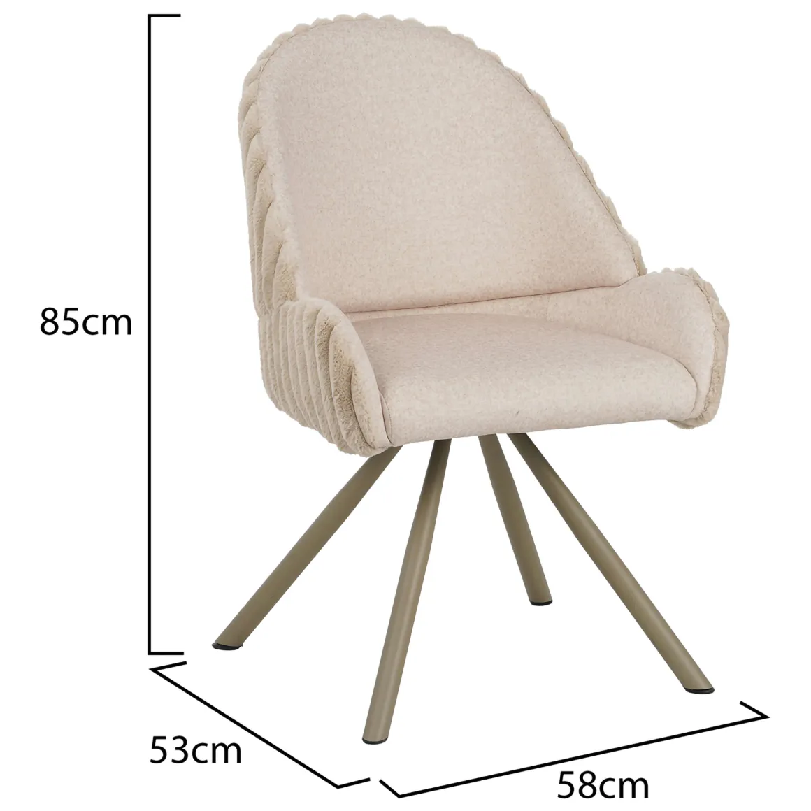 Sedia Bianco Crema Beige 2 Sedie Imbottito, Sfumatura Colore Struttura Crema - Kinna