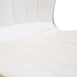 Sedia Bianco Crema oro 2 Sedie Rivestimento in Velluto, Imbottito - Bohinj