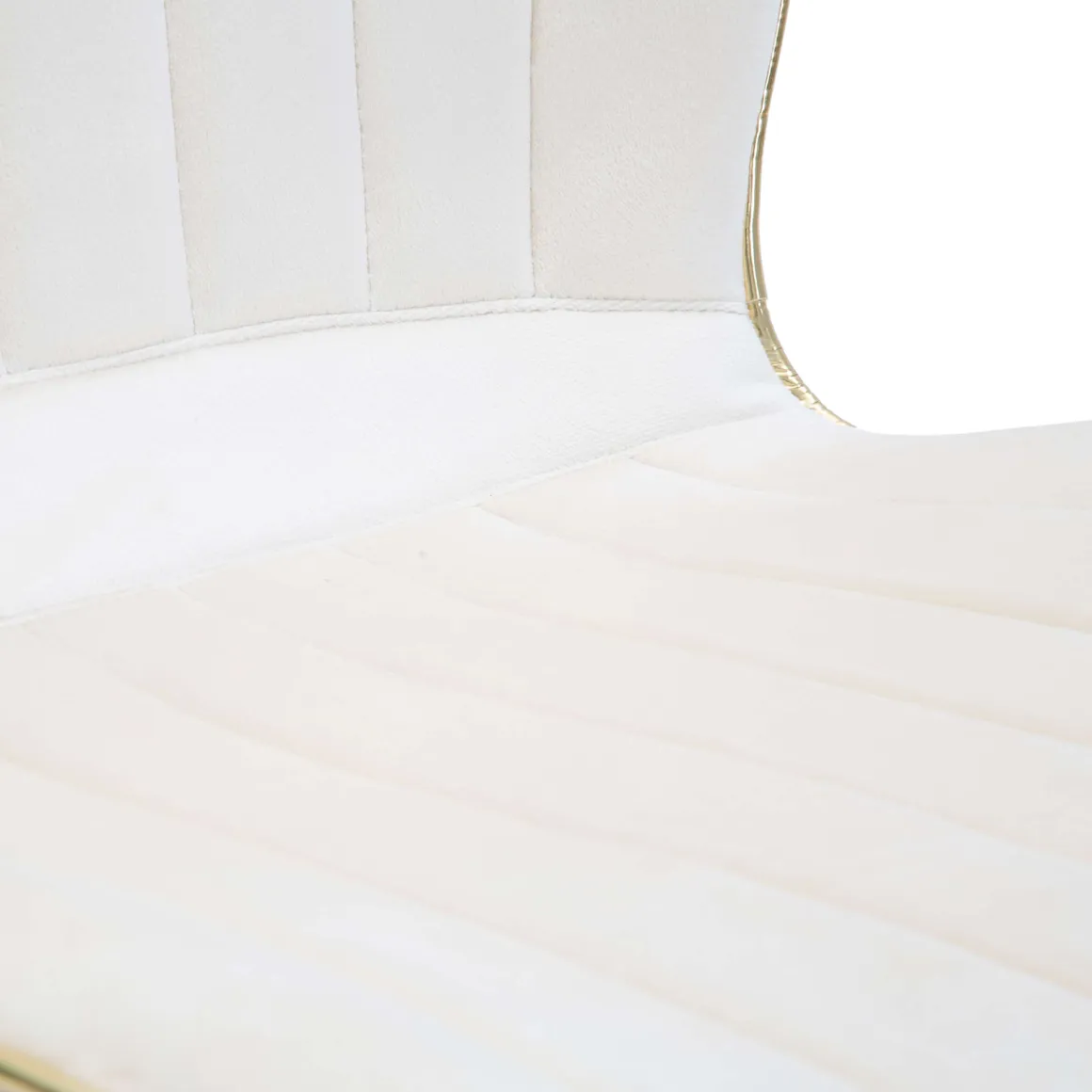 Sedia Bianco Crema oro 2 Sedie Rivestimento in Velluto, Imbottito - Bohinj