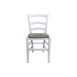 Sedie > Dmora Sedia Bianco 2 Sedie Colore Seduta Bianco, - Catone Beige Paglia, Bianco