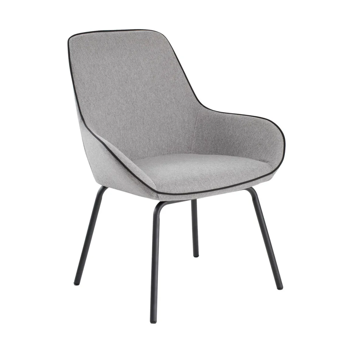 Sedia comoda imbottita in tessuto grigio - Arpaia