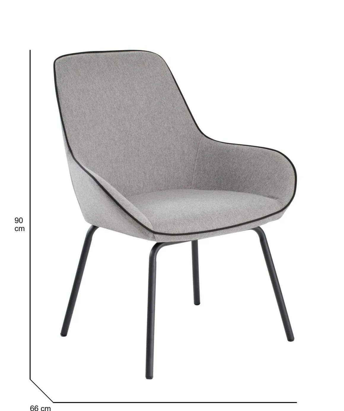 Sedia comoda imbottita in tessuto grigio - Arpaia