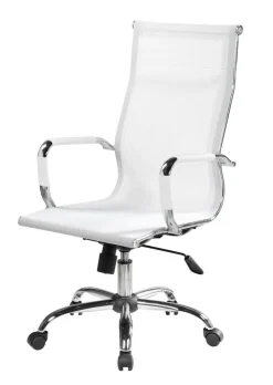 Sedia con Ruote Bianco Regolabile Imbottito, 5 Ruote - Asuni