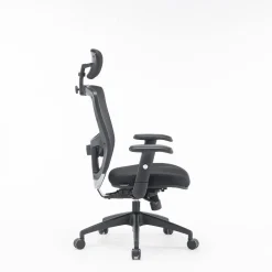 Ufficio|Sedie Con Ruote > Dmora Sedia con ruote con poggiatesta in ecopelle nera - Asterio Nero