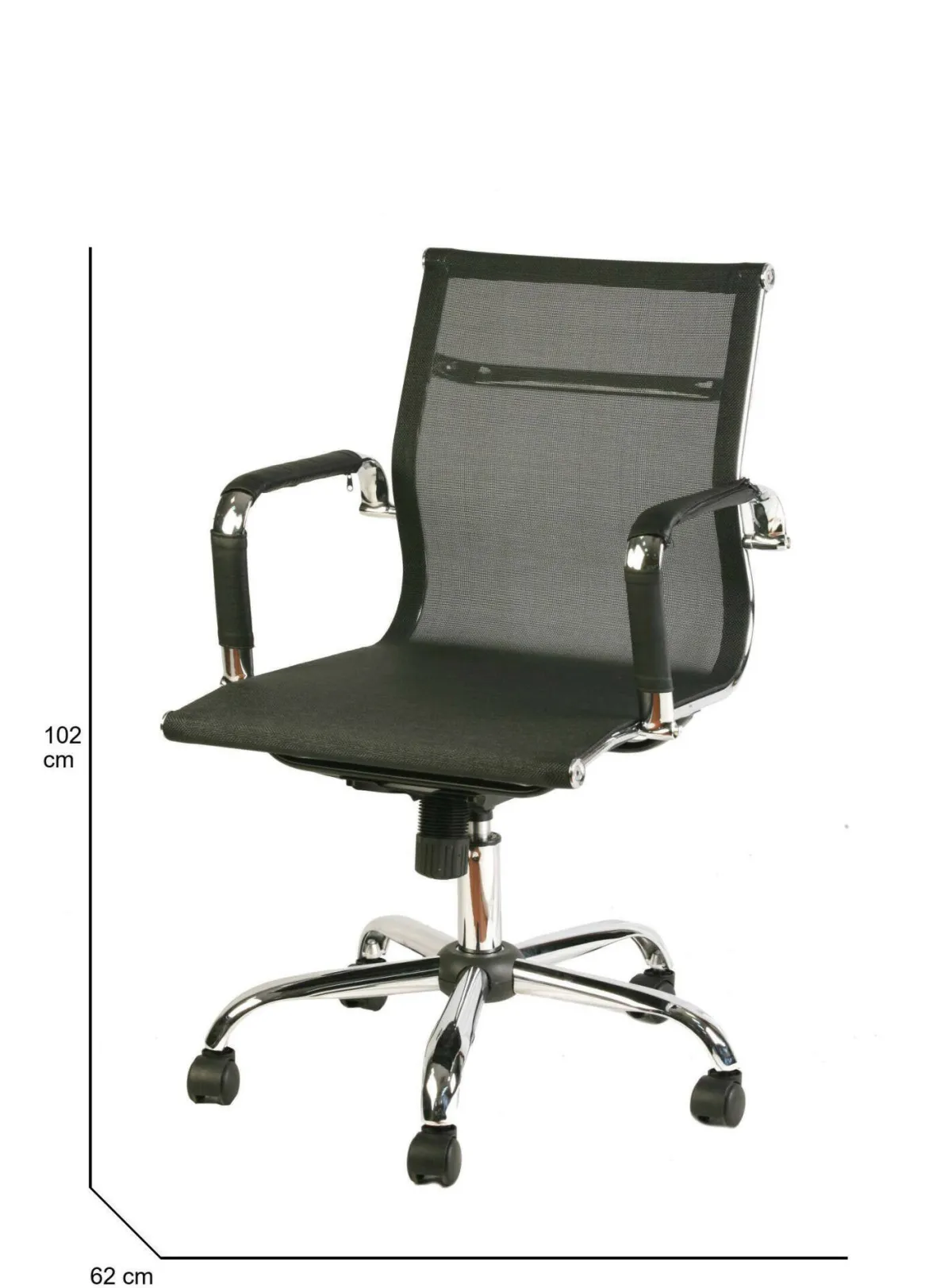 Ufficio|Camera Da Letto > Dmora Sedia con ruote Dardit, , 62x54h92/102 cm Nero