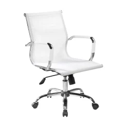 Ufficio|Camera Da Letto > Dmora Sedia con ruote Dfrosi, , 62x54h92/102 cm Bianco