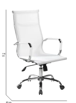 Sedia con ruote Dfrosi, Bianco, 63x54h106/116 cm