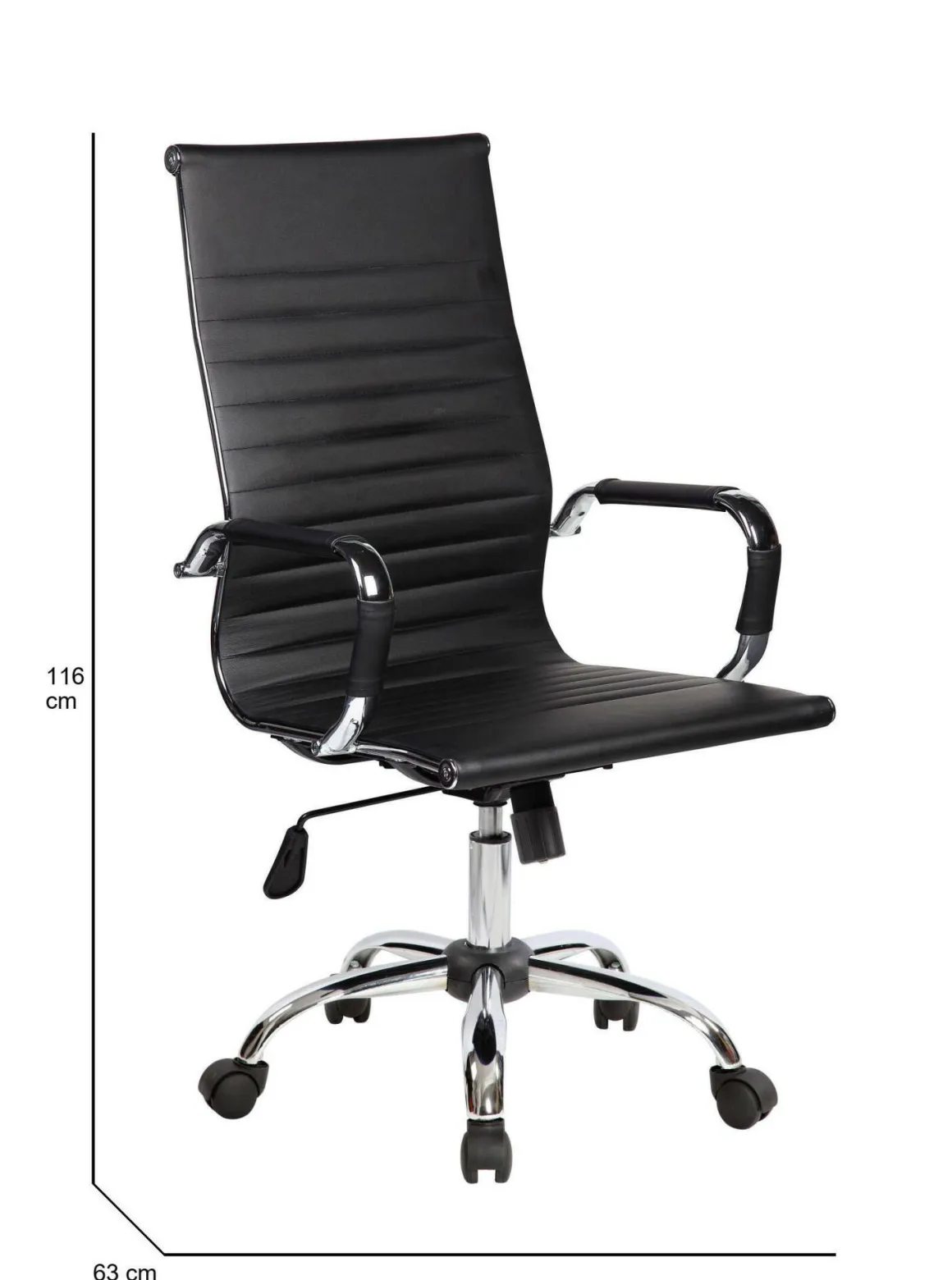 Sedia con ruote Disrae, Nero, 63x54h106/116 cm