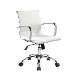 Ufficio|Camera Da Letto > Dmora Sedia con ruote Dlemmen, , 62x54h92/102 cm Bianco