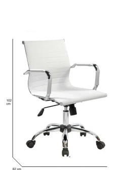 Ufficio|Camera Da Letto > Dmora Sedia con ruote Dlemmen, , 62x54h92/102 cm Bianco