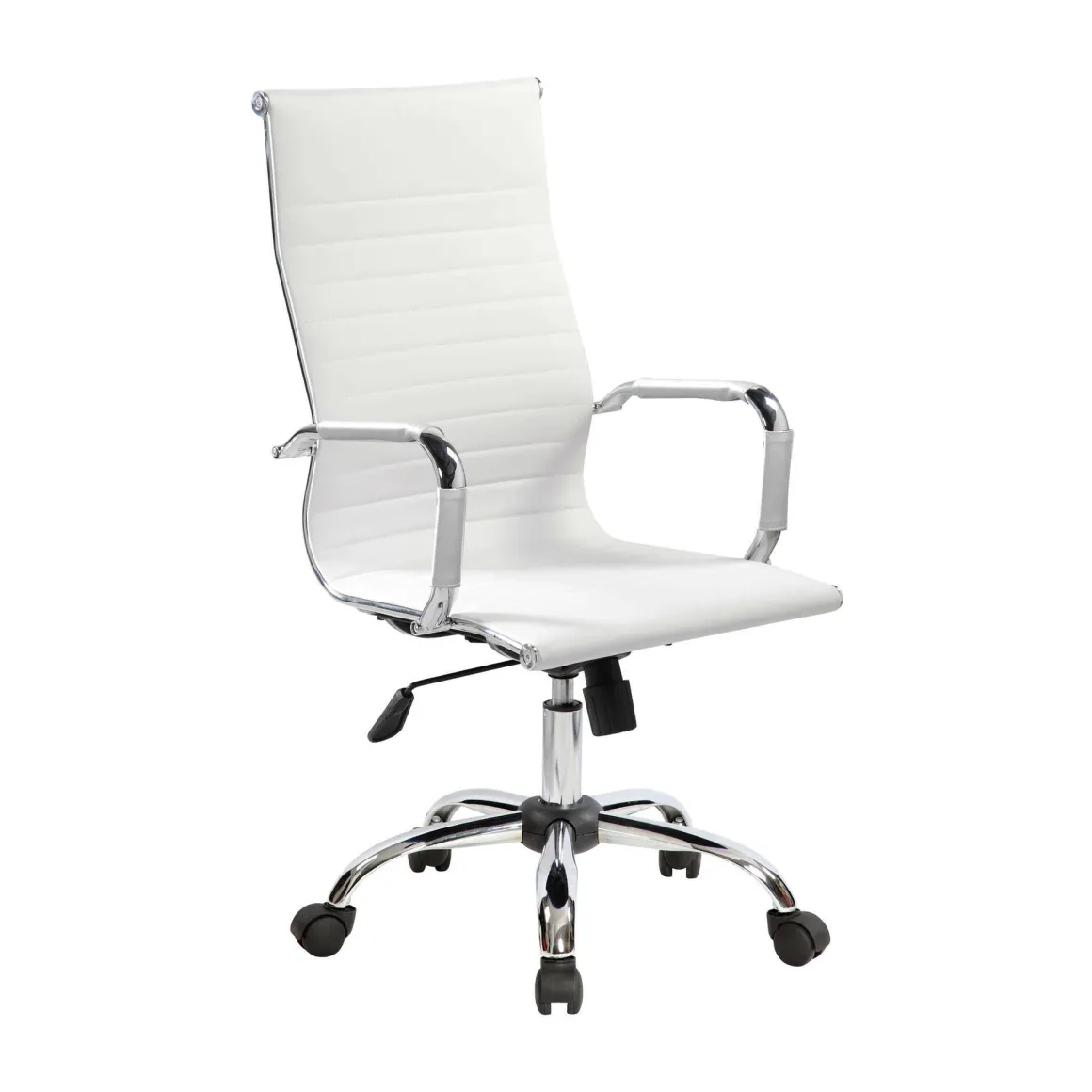 Sedia con ruote Dlemmen, Bianco, 63x54h106/116 cm