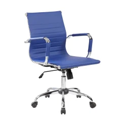 Ufficio|Camera Da Letto > Dmora Sedia con ruote Dluis, , 62x54h92/102 cm Blu