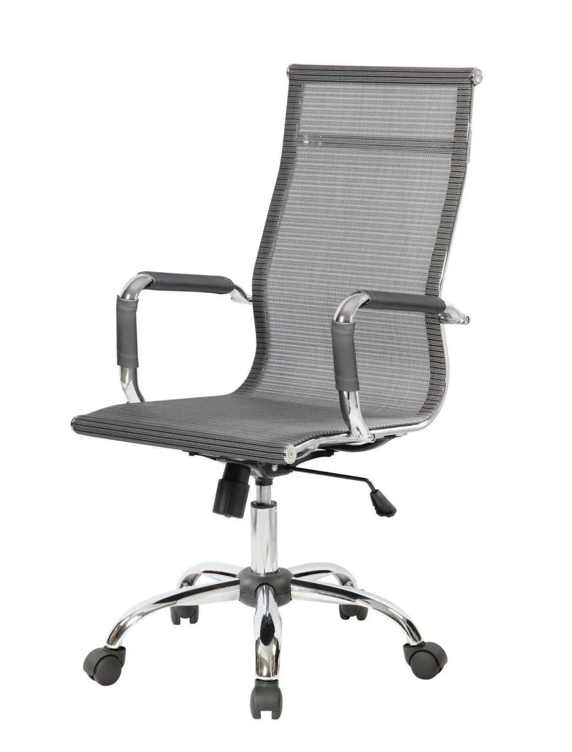 Sedia con Ruote Grigio Regolabile Imbottito, 5 Ruote - Traversone