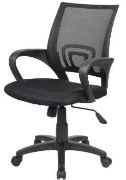 Ufficio|Sedie Con Ruote > Dmora Sedia con ruote imbottita in tessuto nera - Reticolo Nero