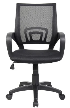 Ufficio|Sedie Con Ruote > Dmora Sedia con ruote imbottita in tessuto nera - Reticolo Nero