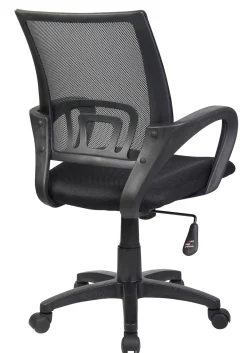 Ufficio|Sedie Con Ruote > Dmora Sedia con ruote imbottita in tessuto nera - Reticolo Nero