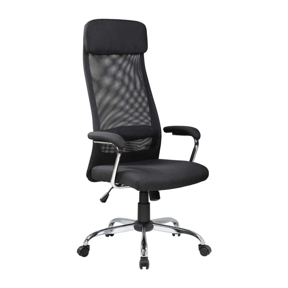 Ufficio|Sedie Con Ruote > Dmora Sedia con ruote schienale alto in tessuto nera - Umeno Nero