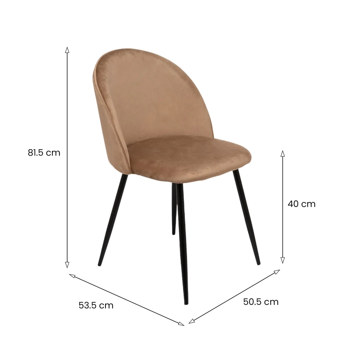 Sedia cucina imbottita in velluto beige - Achito
