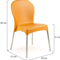 Sedia da Esterno Arancione una Sedia Impilabile, Peso Supportato 120 kg Made in Italy - Linder