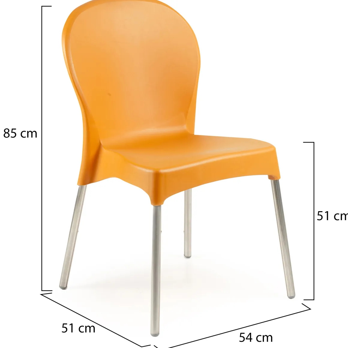Sedia da Esterno Arancione una Sedia Impilabile, Peso Supportato 120 kg Made in Italy - Linder