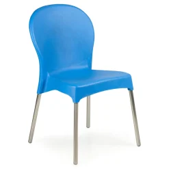 Sedia da Esterno Azzurro una Sedia Impilabile, Peso Supportato 120 kg Made in Italy - Linder