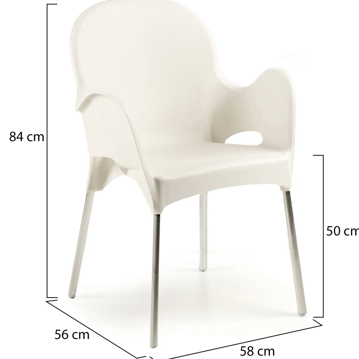 Sedie Da Esterno|Sedie > Dmora Sedia da Esterno una Sedia Impilabile, Braccioli Made in Italy - Vashti Beige