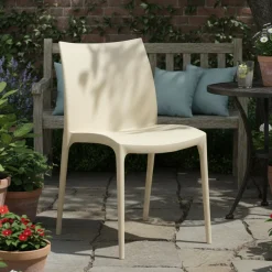 Sedia da Esterno Beige una Sedia Impilabile, Peso Supportato 120 kg Made in Italy - Grover