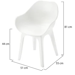 Sedia da Esterno Bianco 2 Sedie Braccioli, Peso Supportato 120 kg Made in Italy - Oakahalla