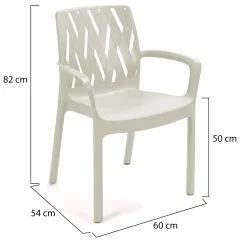 Sedia da Esterno Bianco 4 Sedie Impilabile, Braccioli Made in Italy - Rumley