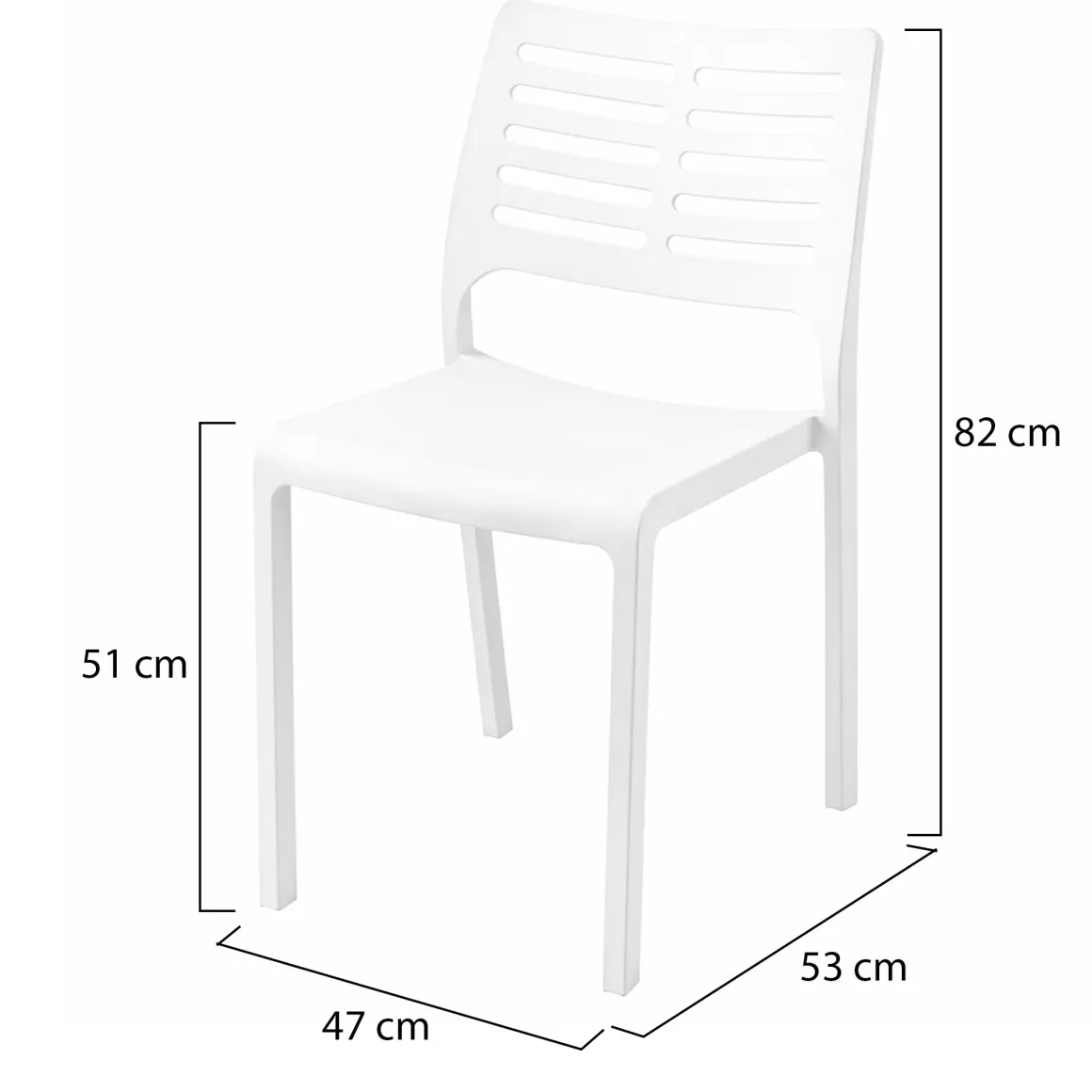 Sedie Da Esterno|Sedie > Dmora Sedia da Esterno 4 Sedie Impilabile, Peso Supportato 120 kg Made in Italy - Eclectic Bianco