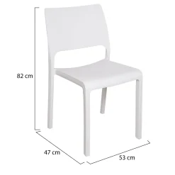 Sedia da Esterno Bianco una Sedia Impilabile, Peso Supportato 120 kg - Cereseto