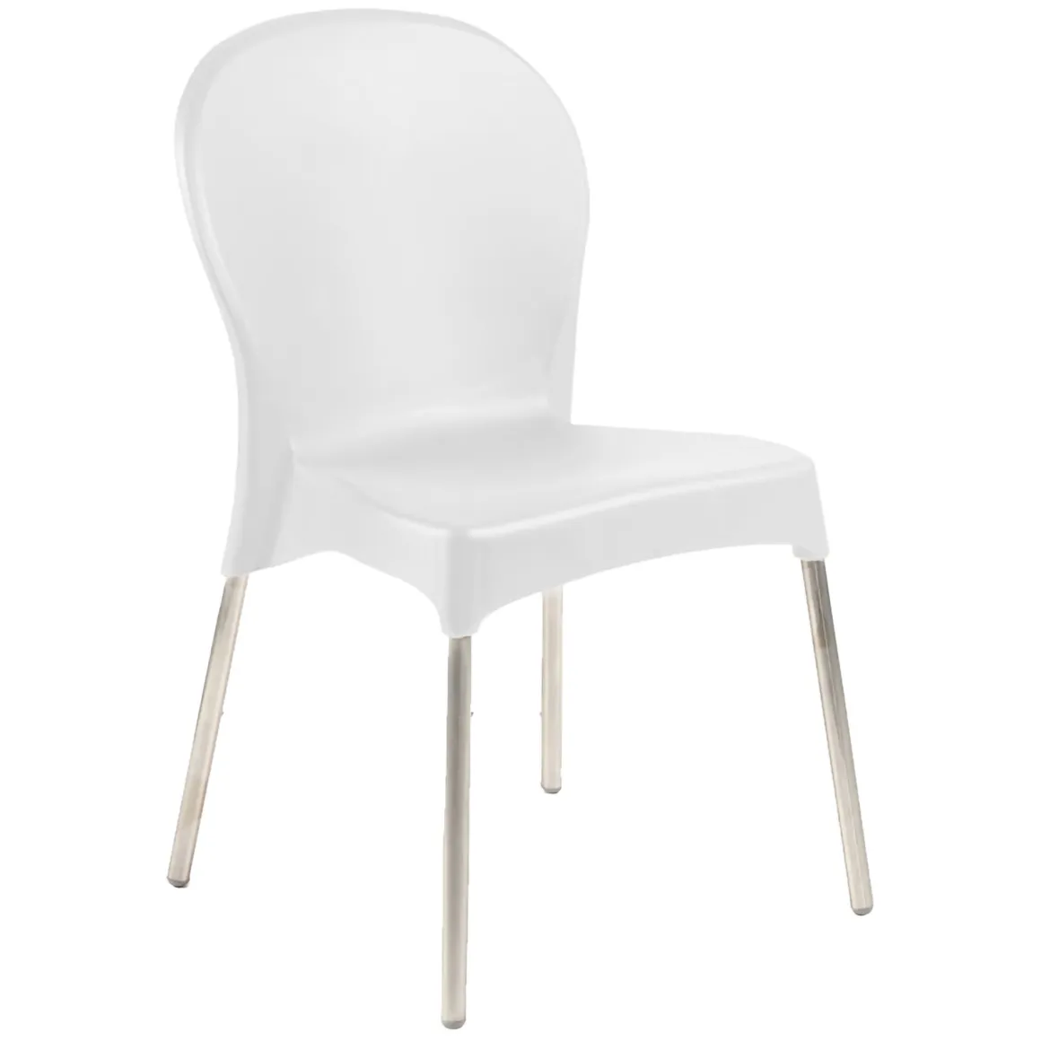 Sedie Da Esterno|Sedie > Dmora Sedia da Esterno una Sedia Peso Supportato 120 kg, Colore Seduta Made in Italy - Montivilla Bianco