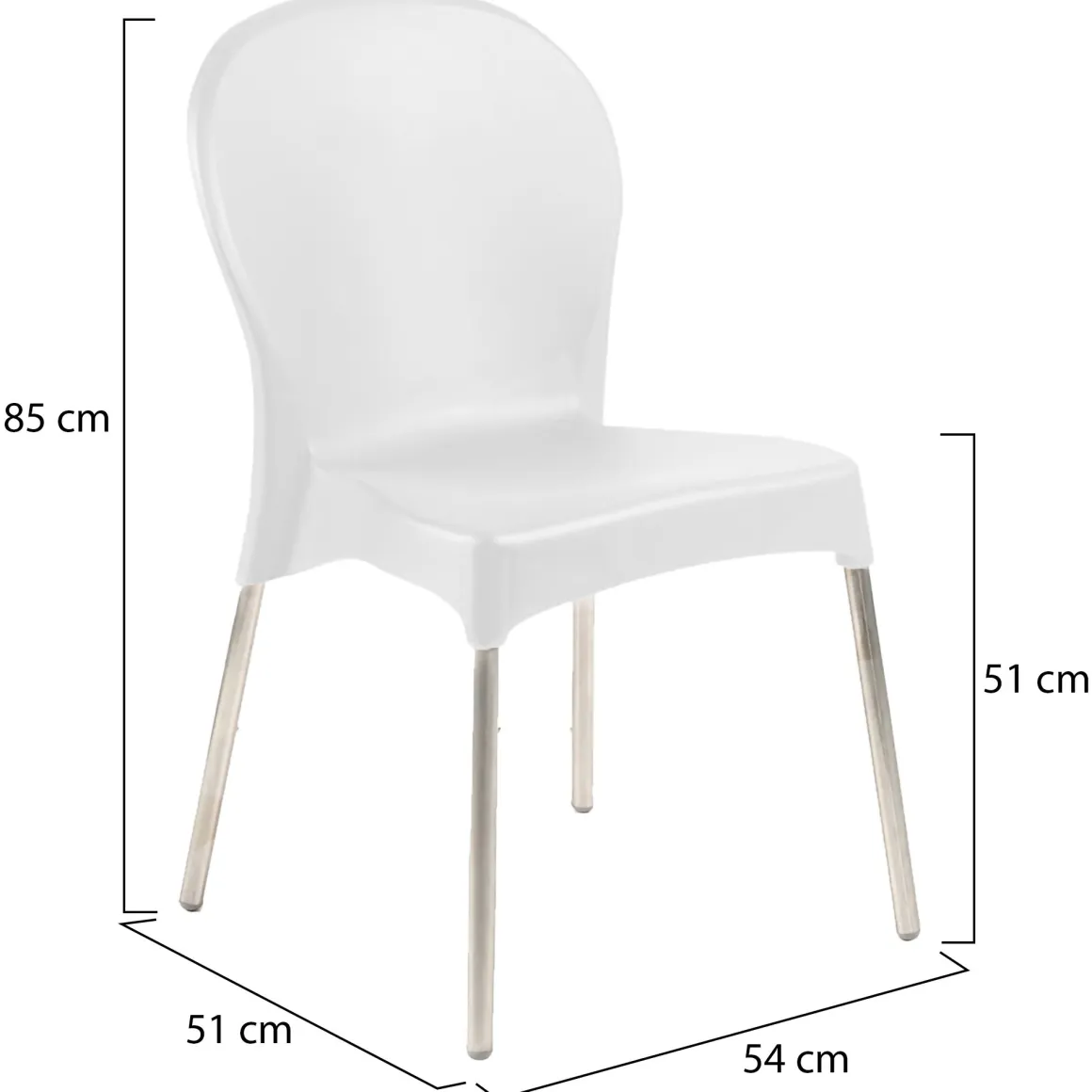 Sedie Da Esterno|Sedie > Dmora Sedia da Esterno una Sedia Peso Supportato 120 kg, Colore Seduta Made in Italy - Montivilla Bianco