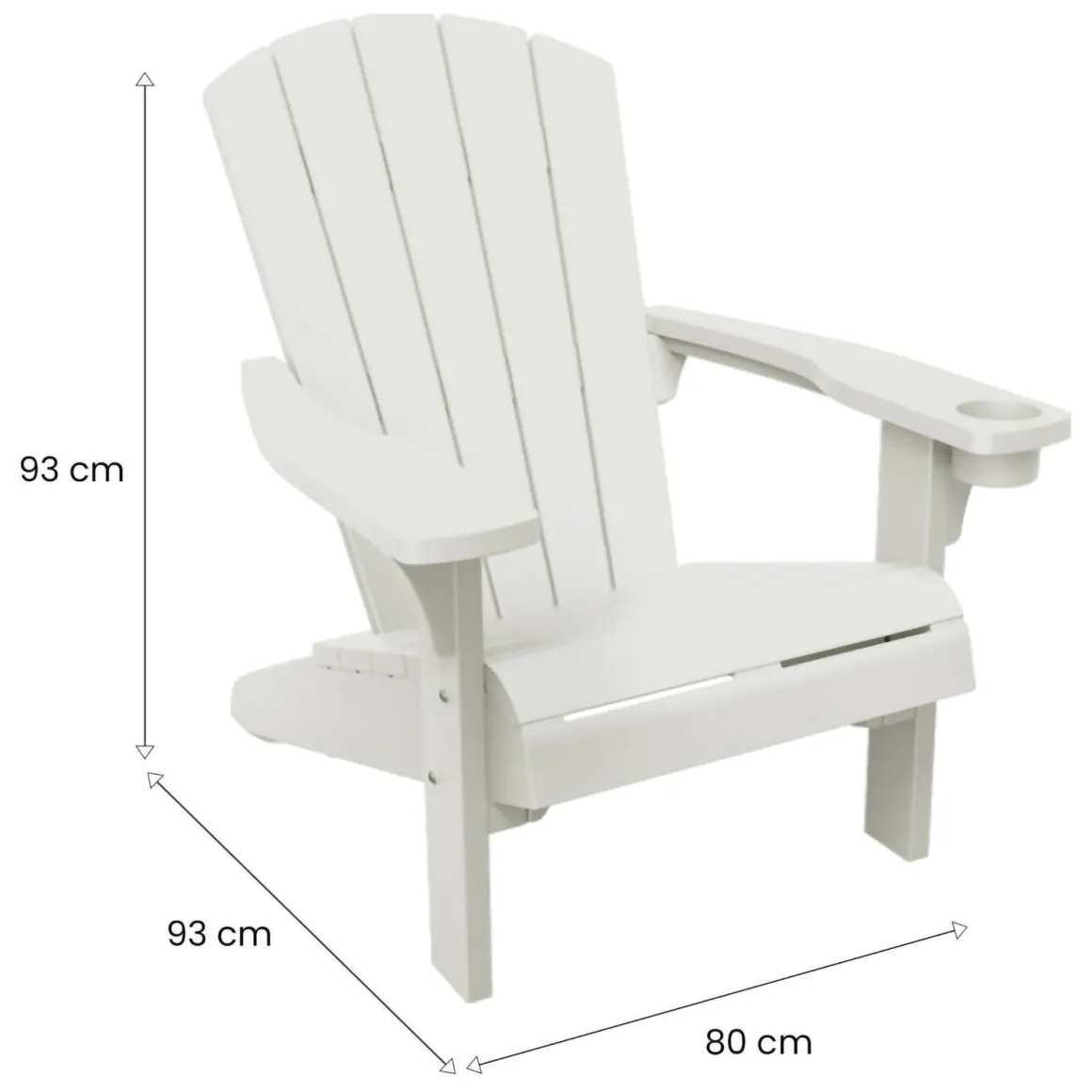 Sedia da esterno Creston, 80x93 h93 cm, Bianco