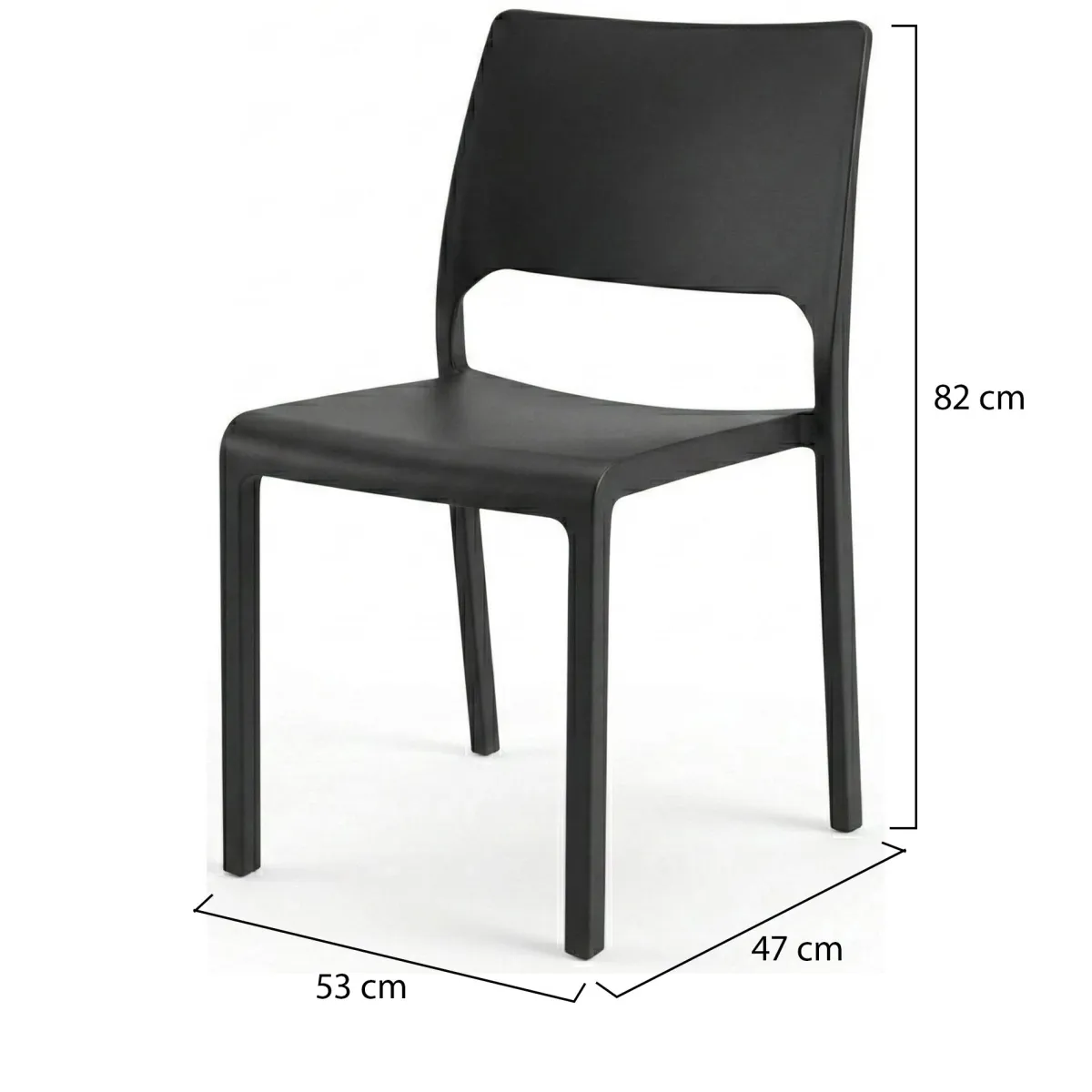 Sedie Da Esterno|Sedie > Dmora Sedia da esterno design impilabile antracite - Cereseto Grigio Antracite