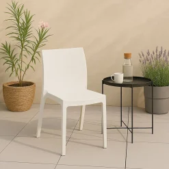 Sedia da esterno Ferla, Made in Italy, 42x48 h81 cm, Bianco
