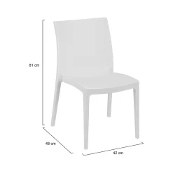 Sedia da esterno Ferla, Made in Italy, 42x48 h81 cm, Bianco